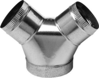 Duct Wye, Branch, 12 in x 10 in x 10 in, 28 gauge THK