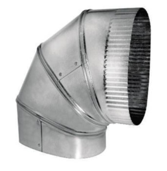 Duct Elbow, Flat Oval, Broadway, Longway, 90 deg, 6 in, 30 Ga