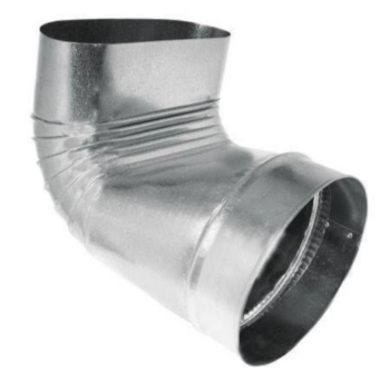 Duct Boot, Oval to Round Register, 8 in Dia, 11.25 in LG