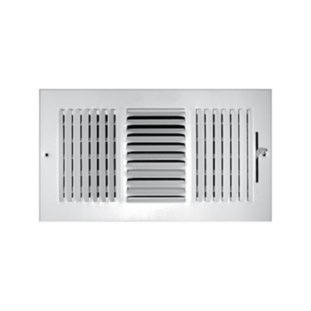 Ceiling Register, 3-Way Stamped, 10 in x 8 in, Steel, White