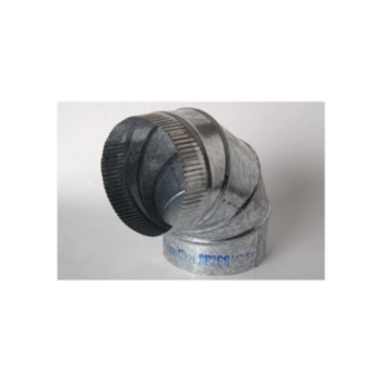 Duct Elbow, Adjustable, Round, 90 deg, 5 in, 26 Ga