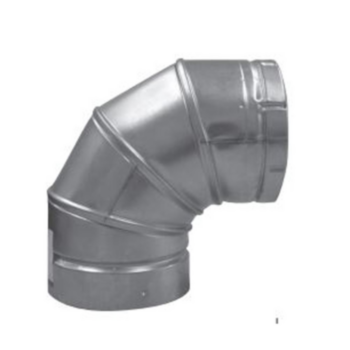 Duct Elbow, Double Wall, Gas Vent, 90 deg, 3 in, Meets UL