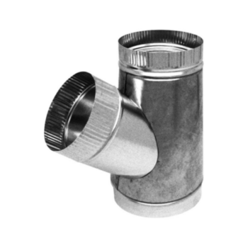 Duct Wye, Single Wall, 9 in x 8 in x 6 in, Stub, 28 gauge