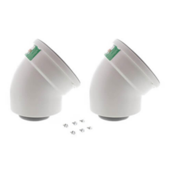 Pipe Elbow, Condensing Vent, 45 deg, Polypropylene, White