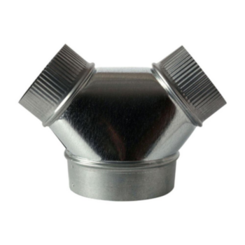 Duct Wye, Bull Nose, 4 in x 4 in x 4 in, 30 gauge THK