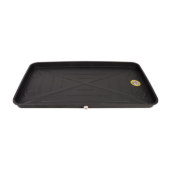 Drain Pan, Long, 27 in WD, 48 in LG, 2 in HT, Plastic, Black