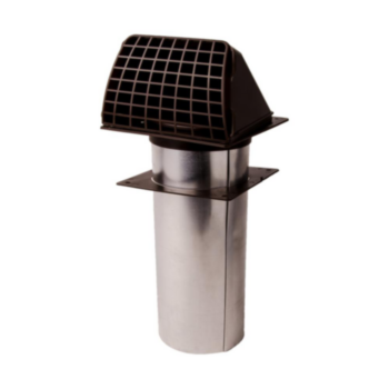 Hood, Dryer Vent, 4 in ID, 15 in HT, Plastic, Steel, Brown