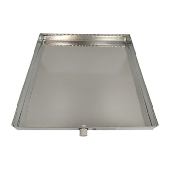 Drain Pan, 24 in WD, 24 in LG, 2 in HT, 26 gauge THK, Steel