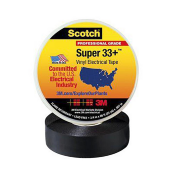 Insulation Tape, 66 ft LG, 0.75 in WD, 7 mil THK, Black