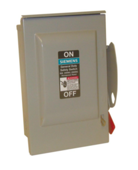 Disconnect Switch, Non-Fuse, 240 V, 60 A, 3 Poles, 3 Phase