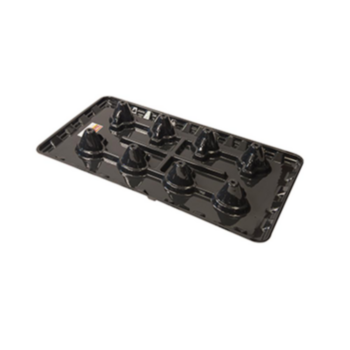 Drain Pan, Condensate, 34 in WD, 64 in LG, 7.5 in HT, Black