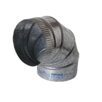 Duct Elbow, Adjustable, Round, 90 deg, 5 in, 26 Ga