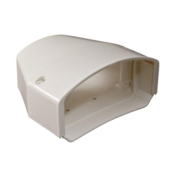 End Cap, 2.75 in WD, 5.5 in LG, 4.75 in HT, Plastic, White
