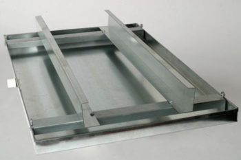 Drain Pan, 30 in WD, 60 in LG, 2 in HT, 24 gauge THK, Gray
