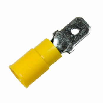 Cable Terminal, Male Quick Disconnect, 12 to 10 AWG, Steel