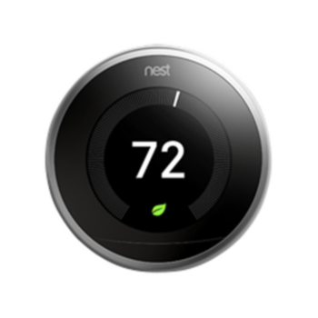 Thermostat, Learning, Programmable, 3 Heat/2 Cool, Silver