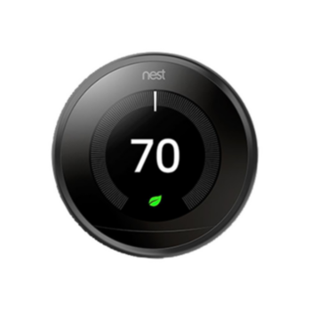 Thermostat, Learning Control Gen 3, SS, Black, LCD