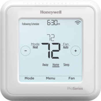 Thermostat, Z-Wave, Programmable, 1 degF, 1 A, White, Square