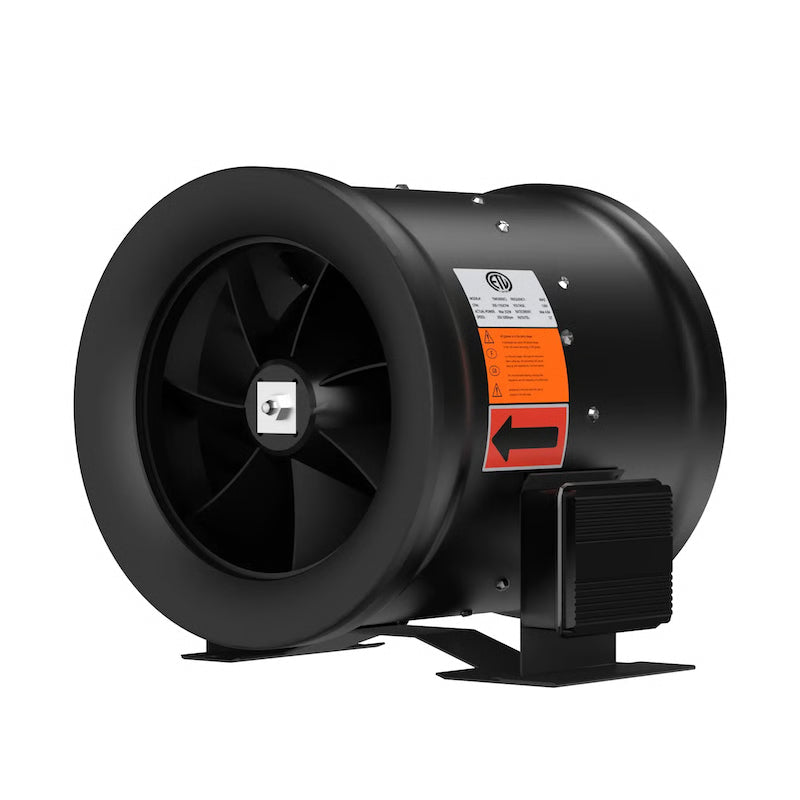 ACiQ 10 Inch Mixed Flow Inline Duct Fan 1,219 CFM - Black