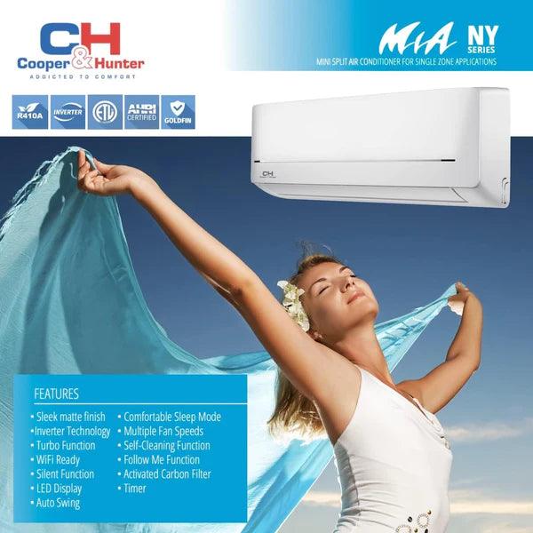 Cooper&Hunter 24,000 BTU Mia Single Zone Wall Mount Minisplit Heat Pump System R410A 230V