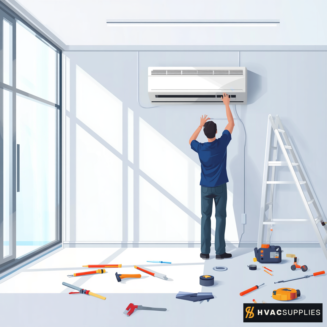ac decorative line set installing