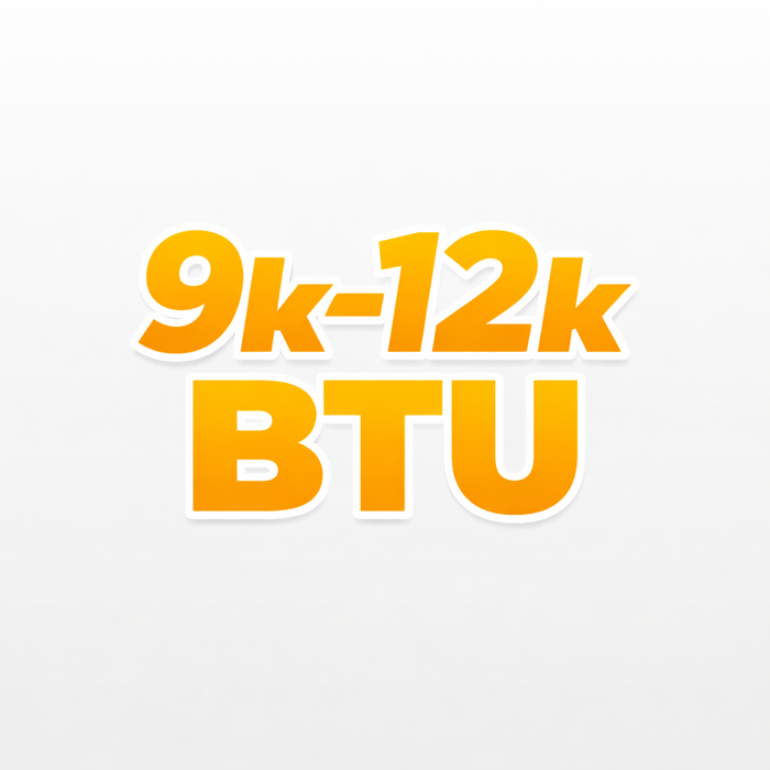 9k–12k BTU (≈0.75–1.0 ton)