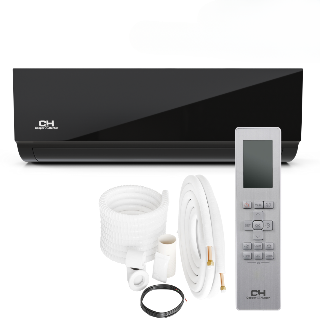 Cooper&Hunter Hyper Olivia Midnight 2-Zone Ductless Mini Split AC & Heat Pump 19000 BTU (6K+9K), Wall Mount Units, 230V - R410A