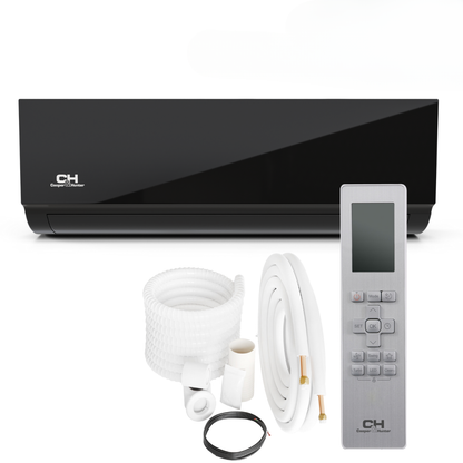 Cooper&Hunter Hyper Olivia Midnight 2-Zone Ductless Mini Split AC & Heat Pump 19000 BTU (6K+9K), Wall Mount Units, 230V - R410A