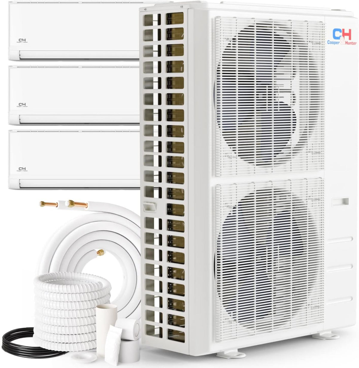 Cooper&Hunter Olivia 3-Zone Ductless Mini Split AC & Heat Pump 55000 BTU (12K+24K+24K), Wall Mount Units, 230V - R410A