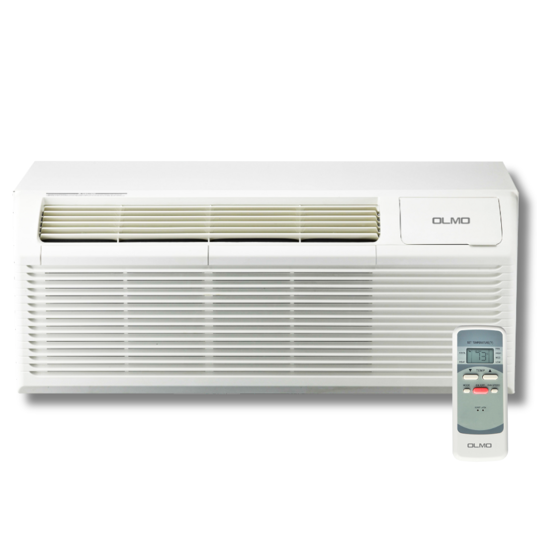OLMO 12,000 BTU Smart PTAC Heating & Cooling AC Unit – 230V Through-Wall with Remote