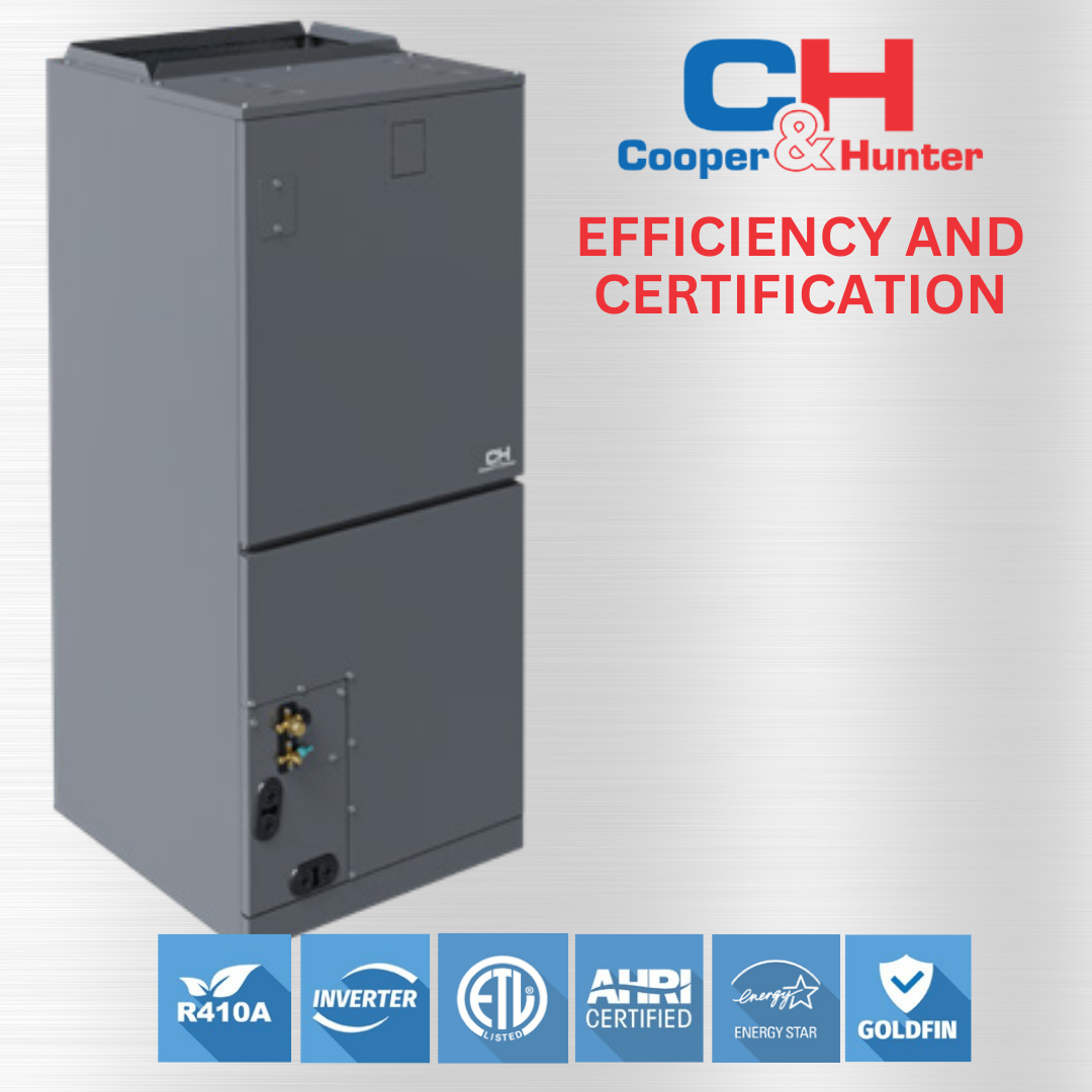 Cooper&Hunter Ducted High Efficiency Multi-position Air Handler Mini Split AC Indoor Unit – 18000 BTU