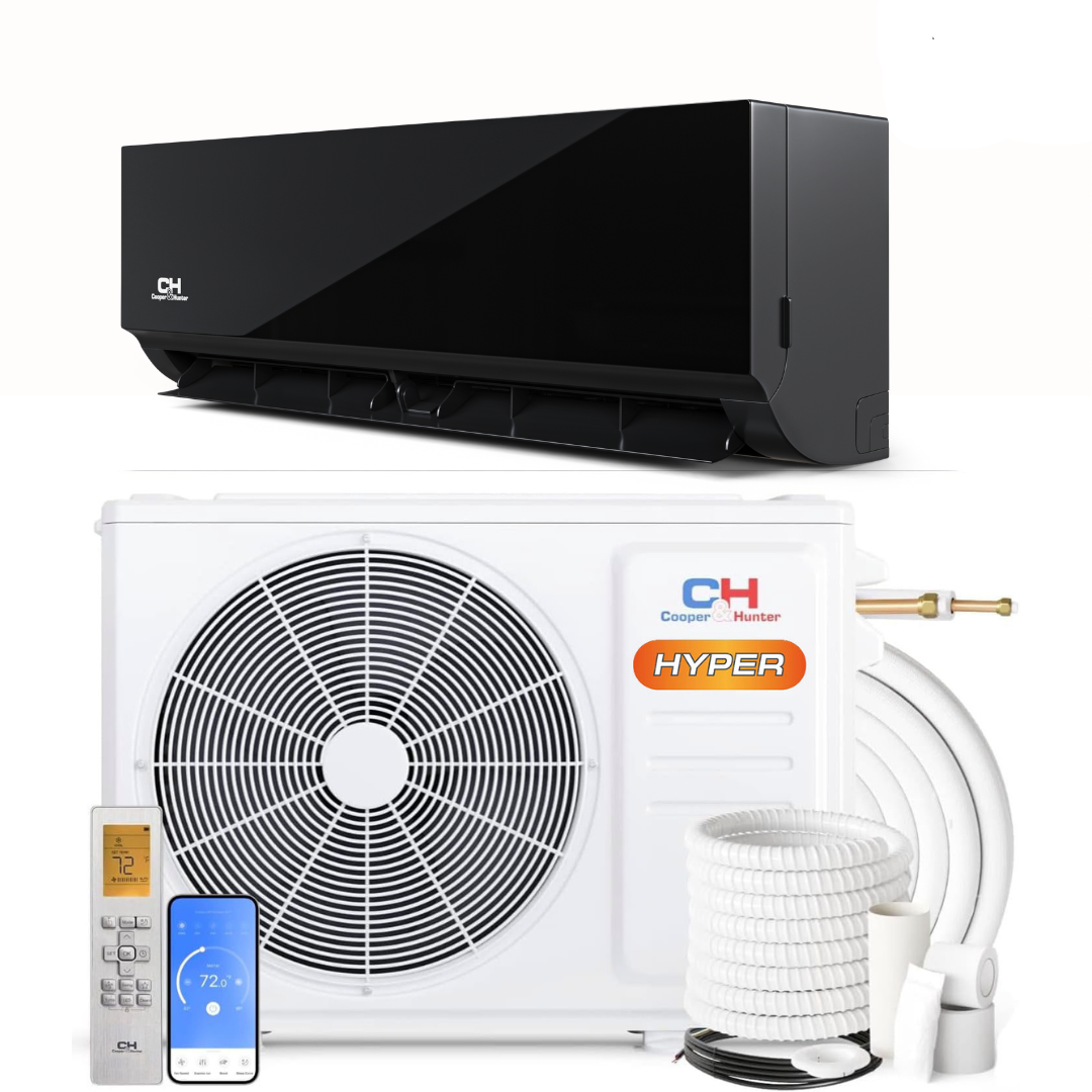 Cooper&Hunter 18,000 BTU Olivia Midnight Hyper Single Zone Wall Mount Minisplit Heat Pump System R454B 230V