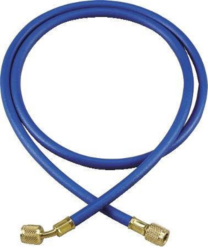 Hose, 0.25 in, 60 in LG, Brass Fitting, Rubber Hose, Blue