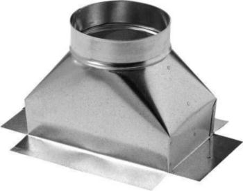 Duct Box, Ceiling, 6 in WD, 10 in HT, 6 in LG, Galv Steel
