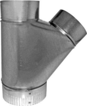 Duct Wye, Flue, 5 in x 4 in x 3 in, FIP, 30 gauge THK