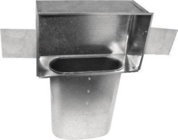 Duct Stackhead, Oval, 10 in LG, 6 in WD, 30 gauge THK