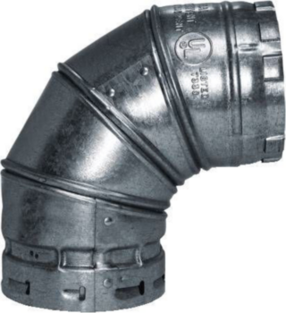 Elbow, Double Wall, 90deg, 4 in Dia, 400 to 550 degF