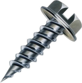 Screw, Self-Piercing, #8, Double, 2 in, Zinc Plated, Slotted