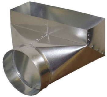 Duct Elbow, Adjustable, Round, 90 deg, 7 in, 30 Ga