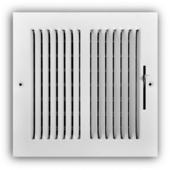 Ceiling Register, 2-Way Stamped, 8 in x 8 in, Steel, White