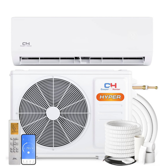 Cooper&Hunter 9,000 BTU Olivia Hyper Single Zone Wall Mount Minisplit Heat Pump System R410A 230V