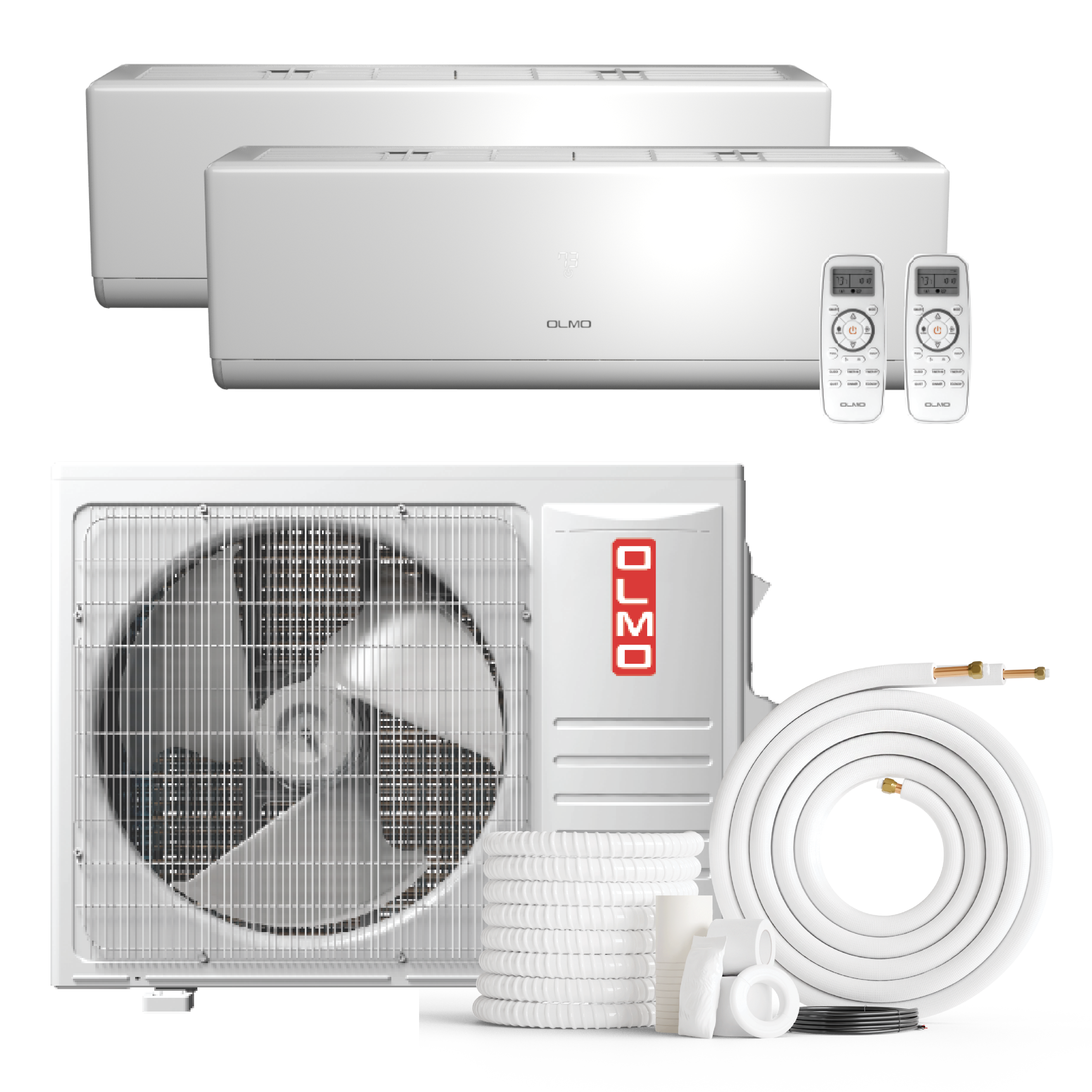 Olmo Sierra 2-Zone Ductless Mini Split AC & Heat Pump 18000 BTU (9K+9K ...