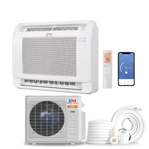 Cooper&Hunter 18,000 BTU Hyper Single Zone Floor Console Minisplit Heat Pump System R454B 230V