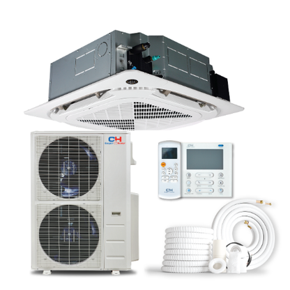 Cooper&Hunter 48,000 BTU Single Zone Four-Way Ceiling Cassette w/ Humidity Sensor Minisplit Heat Pump System R454B 230V