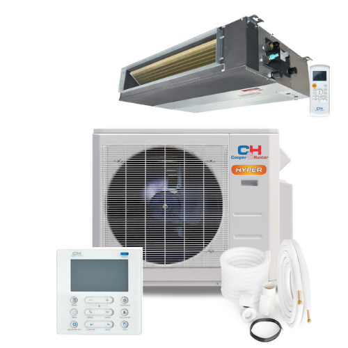 Cooper&Hunter 6,000 BTU Hyper Single Zone Slim Duct Ducted Minisplit Heat Pump System R454B 230V
