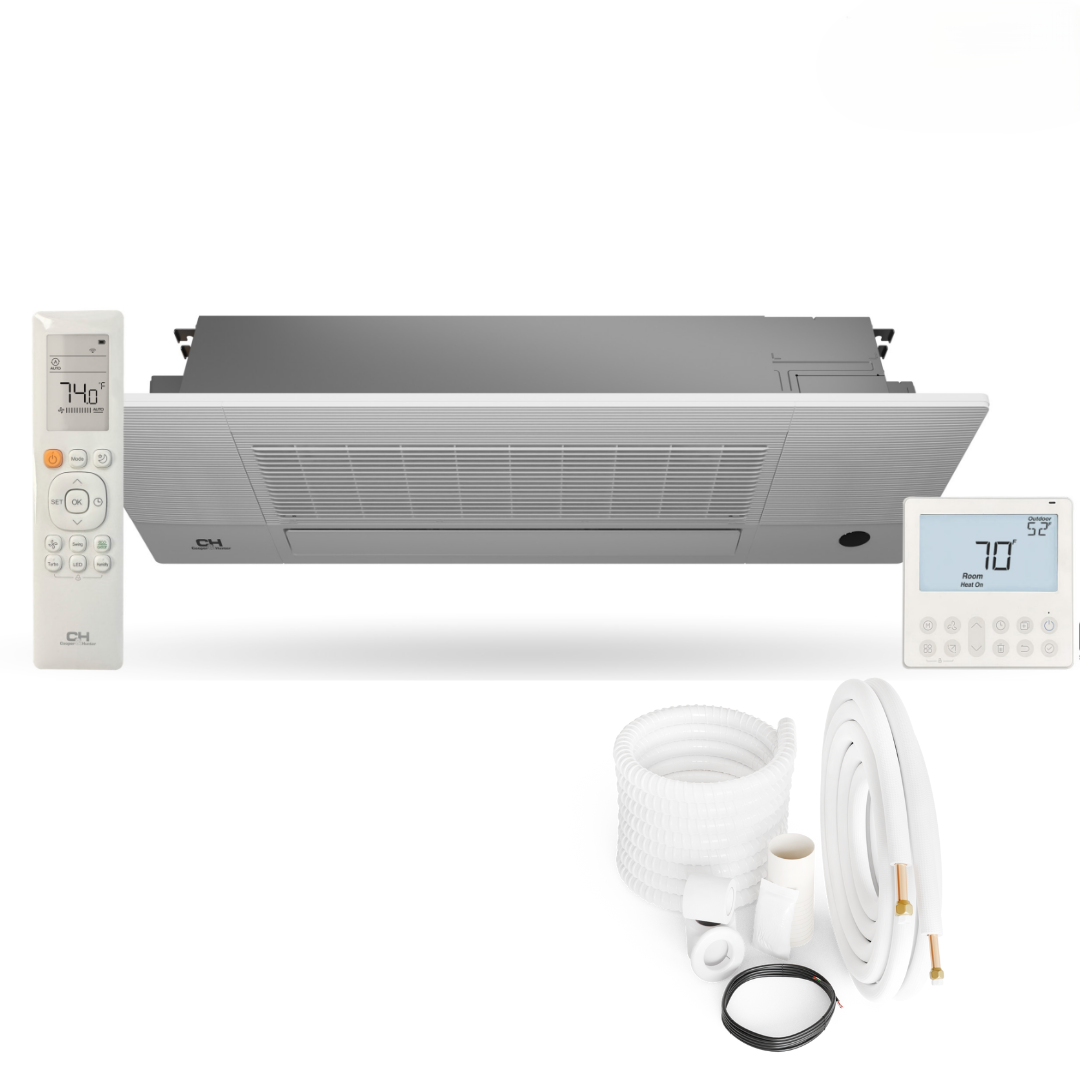 Cooper&Hunter 2-Zone Ductless Mini Split AC & Heat Pump 28000 BTU (18K+18K), One-Way Cassette Units, 230V - R410A