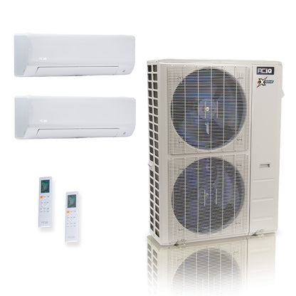 ACIQ Extreme Series 2-Zone Ductless Mini Split AC & Heat Pump 48000 BTU (12K+18K), Wall Mount Units, 230V