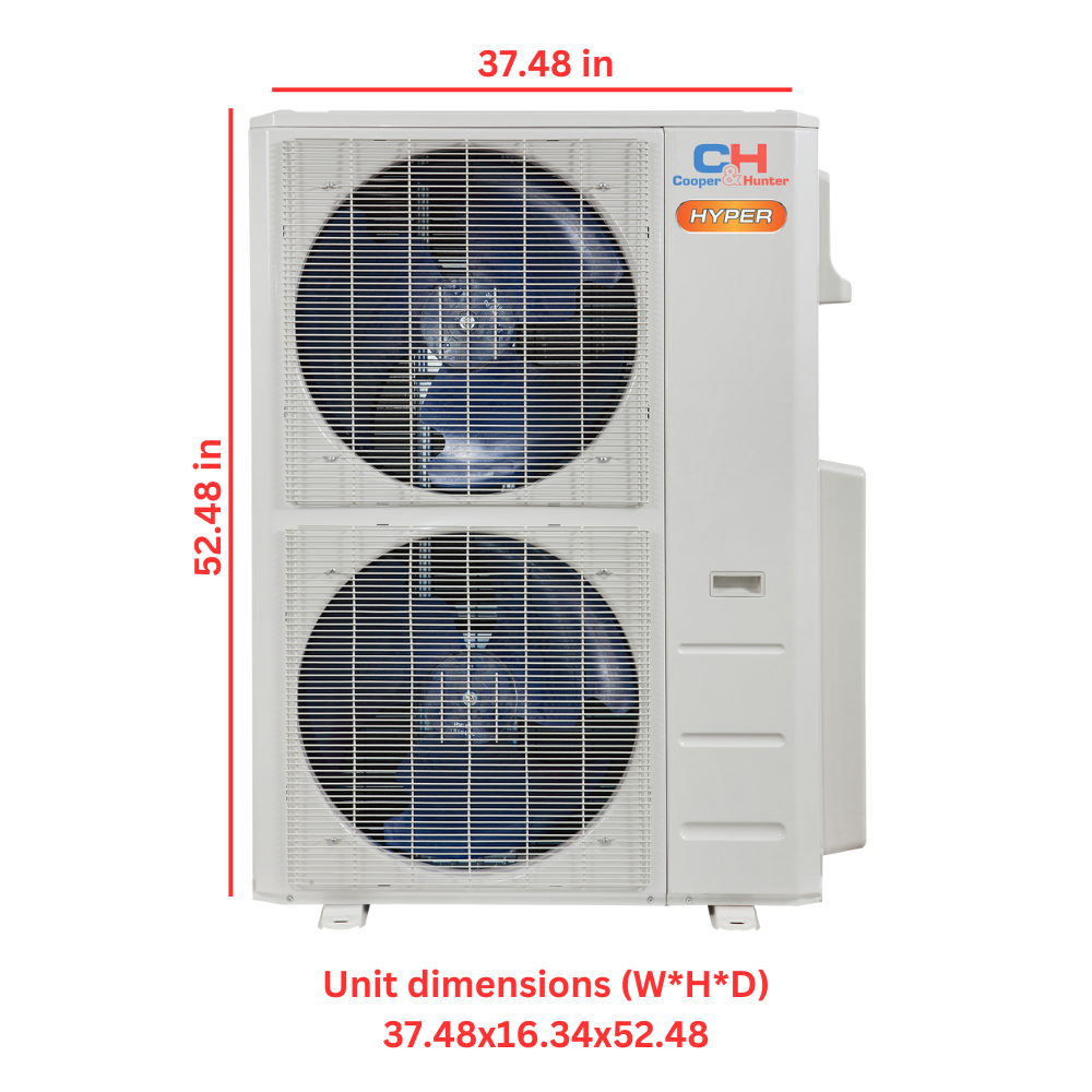 Cooper&Hunter 48,000 BTU Hyper Single Zone Slim Duct Ducted Minisplit Heat Pump System R410A 230V