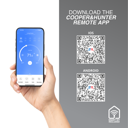 Cooper&Hunter Olivia 5-Zone Ductless Mini Split AC & Heat Pump 60000 BTU (9K+9K+12K+18K+24K), Wall Mount Units, 230V