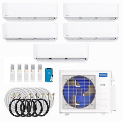 MRCOOL DIY 5th Gen 5-Zone Ductless Mini Split AC & Heat Pump 36000 BTU (6K+6K+6K+6K+18K), Wall Mount Units, 230V